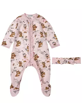 Комплект: комбинезон и повязка, принт "леопарды" Dolce&Gabbana