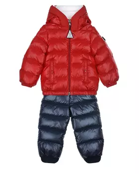 Комплект: красная куртка и синие брюки Moncler детский