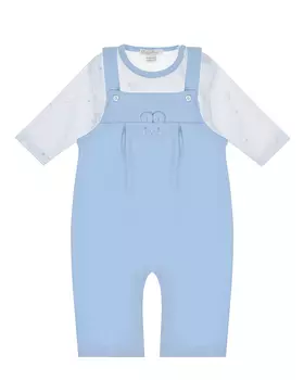 Комплект: полукомбинезон и боди, голубой Kissy Kissy детский