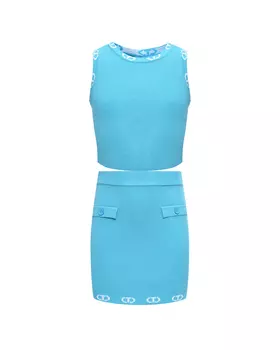 Комплект: топ и юбка, голубой TWINSET