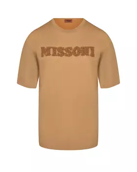 Коричневая футболка с объемным лого Missoni