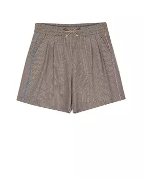 Коричневые шорты с поясом на резинке Monnalisa детские