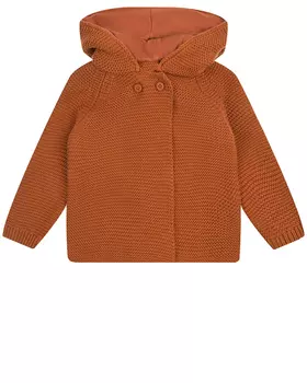 Коричневый кардиган с ушками на капюшоне Stella McCartney детский