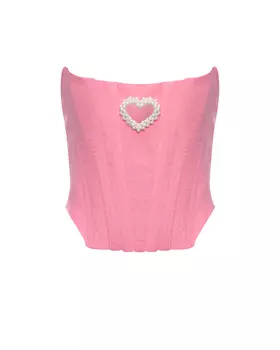 Корсет с жемчужным декором, розовый ALINE