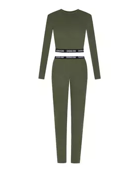 Костюм: леггинсы и топ, хаки Sasha Kim