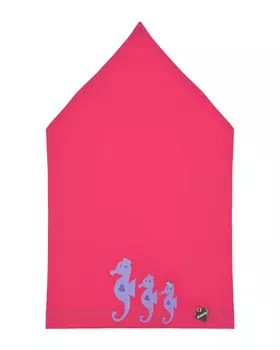 Косынка цвета фуксии с принтом "морские коньки" Il Trenino