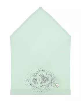 Косынка мятного цвета с сердечками из стразов Il Trenino
