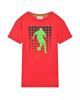 Красная футболка с зеленым лого Bikkembergs детская