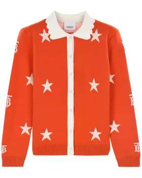 Красная кофта с белым воротником Burberry детская