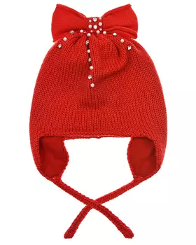 Красная шапка с бантом Catya детская
