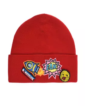 Красная шапка с нашивкой "ракета" Regina детская