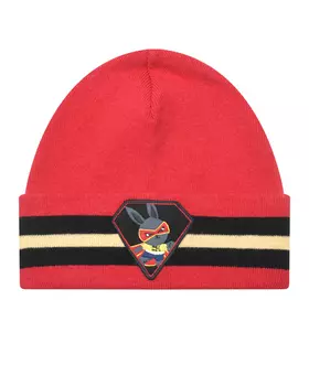 Красная шапка с нашивкой "заяц" Chobi детская