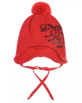 Красная шапка с принтом "динозавр" Il Trenino детская