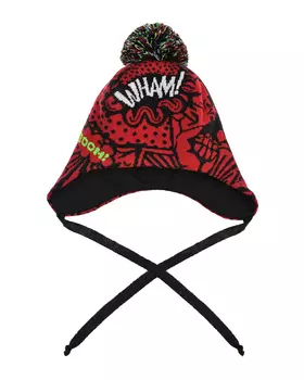 Красная шапка с принтом "комикс" Chobi детская