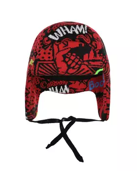 Красная шапка с принтом "комиксы" Chobi детская