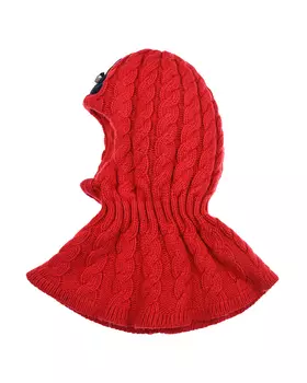 Красная шапка-шлем с аппликацией "медвежонок" Chobi детская