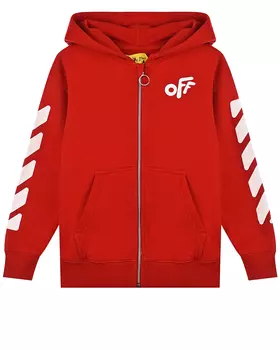 Красная спортивная куртка с белым принтом Off-White детская