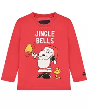 Красная толстовка с принтом "jingle bells" Saint Barth детская