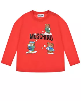 Красная толстовка с принтом "медвежата" Moschino детская