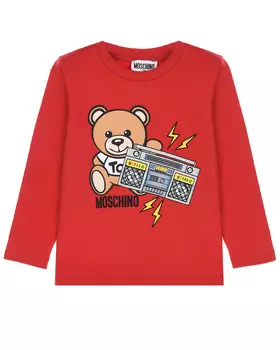 Красная толстовка с принтом "медвежонок" Moschino детская