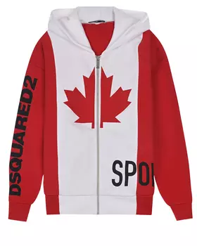 Красно-белая спортивная куртка с принтом "SPORT EDTN.07" Dsquared2