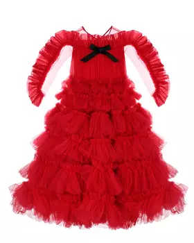 Красное платье с черным бантом Sasha Kim