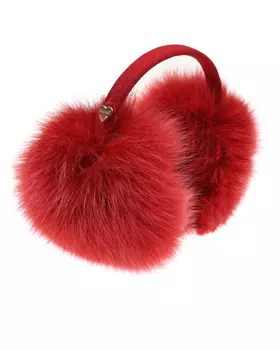 Красные меховые наушники Il Trenino детские