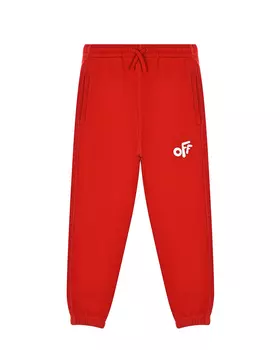 Красные спортивные брюки с белым логотипом Off-White детские