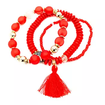 Красный браслет с кисточкой Tais детский