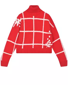 Красный джемпер в белую клетку Monnalisa детский