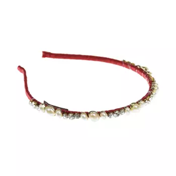 Красный ободок с жемчужинами и кристаллами Monnalisa детский
