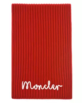 Красный шерстяной шарф с лого Moncler детский