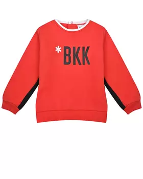 Красный свитшот с черным лого Bikkembergs детский
