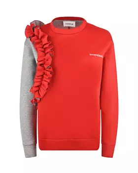 Красный свитшот с серым рукавом Scrambled Ego