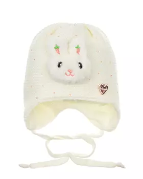 Кремовая шапка с аппликацией "зайчик" Il Trenino детская