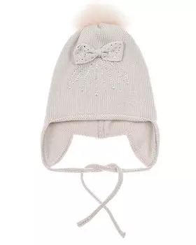 Кремовая шапка со стразами Catya детская