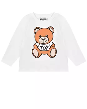 Кремовая толстовка с принтом "медвежонок" Moschino детская