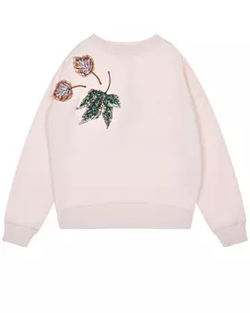 Кремовый свитшот с пайетками Maja Sequin Leaves Molo детский