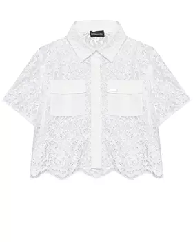 Кружевная белая блуза Monnalisa