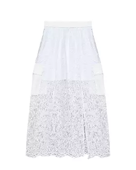 Кружевная юбка с накладными карманами Monnalisa