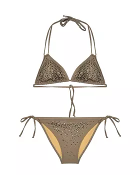 Купальник раздельный Bikini Teeny set с камнями, коричневый NATAYAKIM