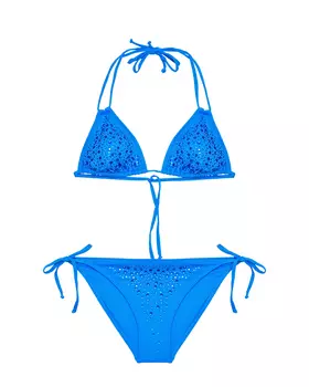 Купальник раздельный Bikini Teeny set с камнями, синий NATAYAKIM