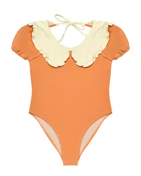 Купальник с белым воротником, персиковый Mipounet