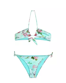 Купальник с цветочным прнитом, мятный Saint Barth