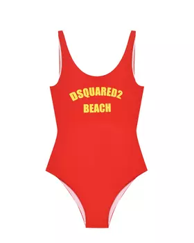 Купальник с лого, красный Dsquared2