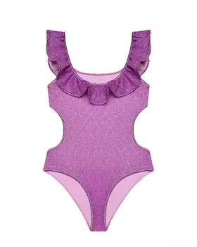 Купальник с открытой спиной и рюшами, фиолетовый Oseree