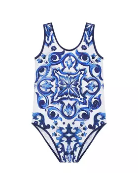 Купальник с принтом "майолика" Dolce&amp;Gabbana детский