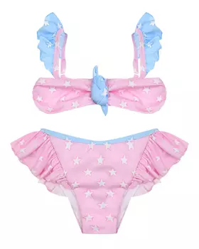 Купальник с принтом "звезды", розовый Monnalisa