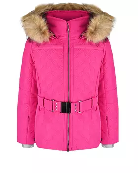 Куртка цвета фуксии с эко-мехом Poivre Blanc детская