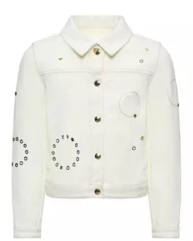 Куртка джинсовая с клепками, белая Chloe